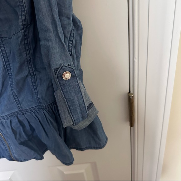 White House Black Market Denim Zip-Front Peplum Jacket Size XLP - Picture 9 of 9